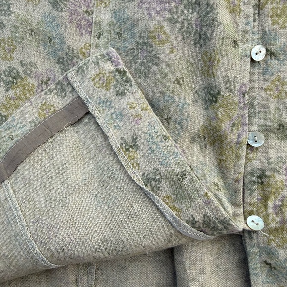 Jennifer Moore Linen Top Pastel Floral Vest Bulgaria made women’s plus size 16 - Picture 4 of 5